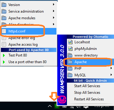Cambiar el puerto de apache en Wamp