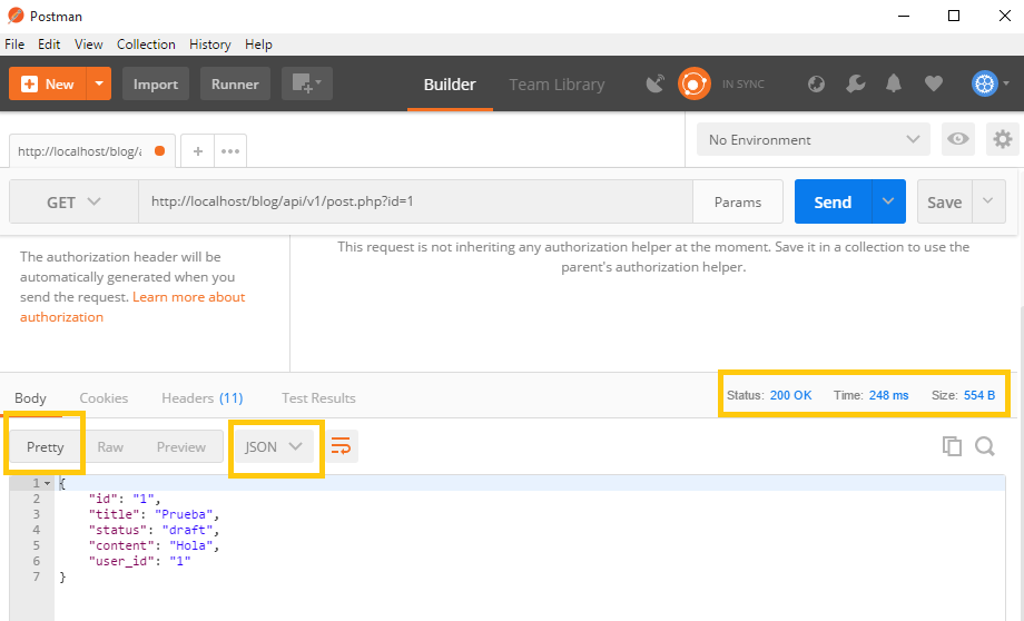 Mostrar en postman respuesta en formato json Mostrar en postman respuesta en formato json