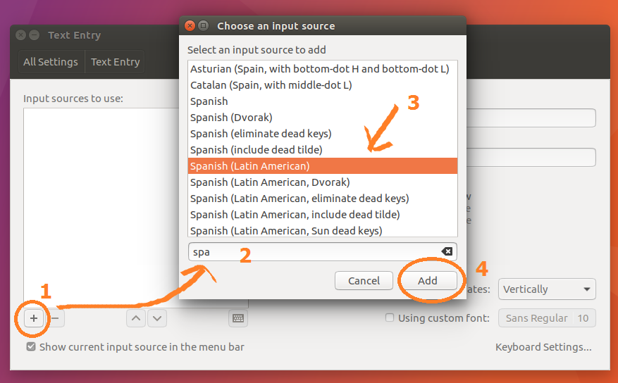 Agregar un teclado en español en ubuntu