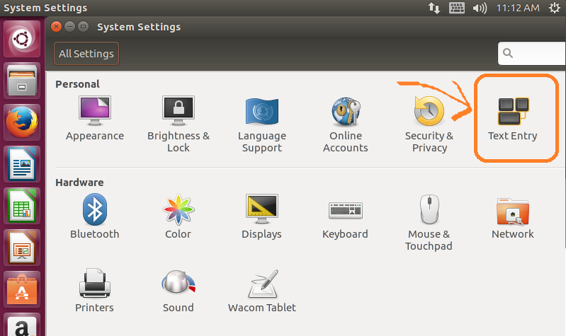 Ubuntu: Text entry
