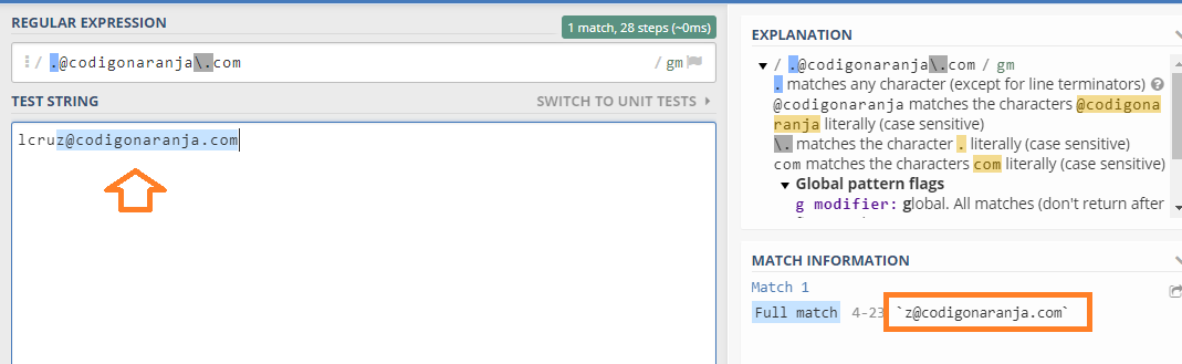 Regex ejemplo de como se usa el punto Regex ejemplo de como se usa el punto
