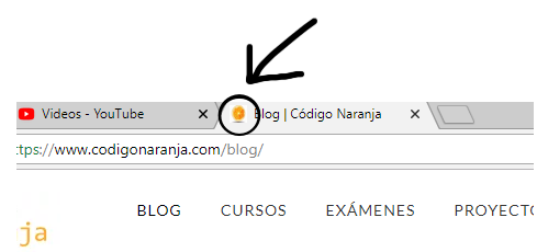 Ejemplo de Favicon en una pagina web