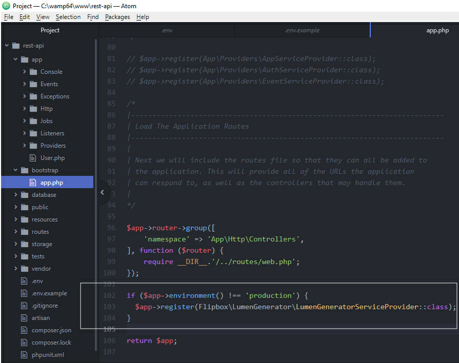 Registrar componente en lumen - rest api Registrar componente en lumen - rest api