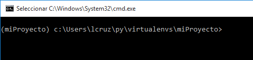 Al activar el ambiente virtual en python Al activar el ambiente virtual en python