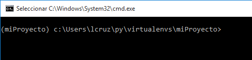 Al activar el ambiente virtual en python