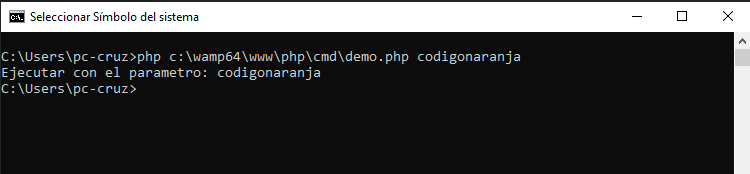 Ejecutar un archivo de php con parámetros, desde la consola