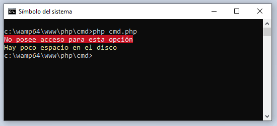 Función para cambiar el color de letra y fondo en aplicaciones de consola de PHP