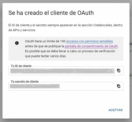Datos para hacer pantalla de Login con Google Datos para hacer pantalla de Login con Google
