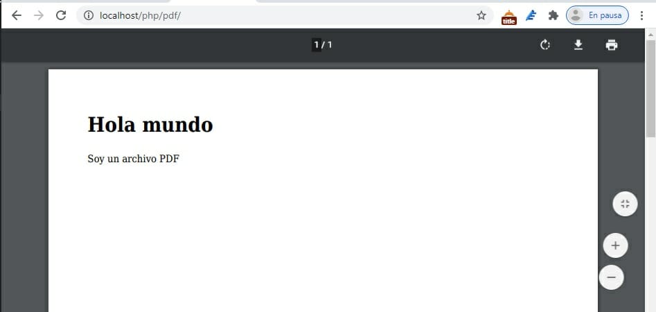 Ejemplo de PDF generado con PHP y HTML Ejemplo de PDF generado con PHP y HTML