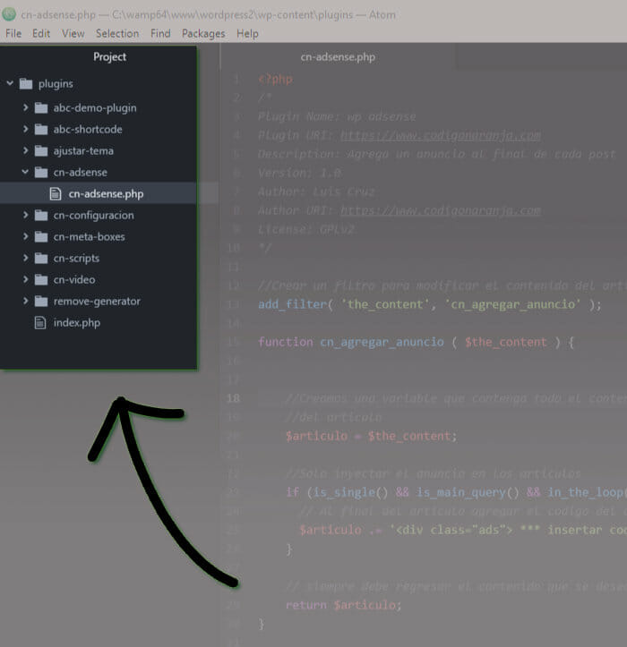 Editor Atom, permite enfocarte en la carpeta en donde esta tu código. Editor Atom, permite enfocarte en la carpeta en donde esta tu código.